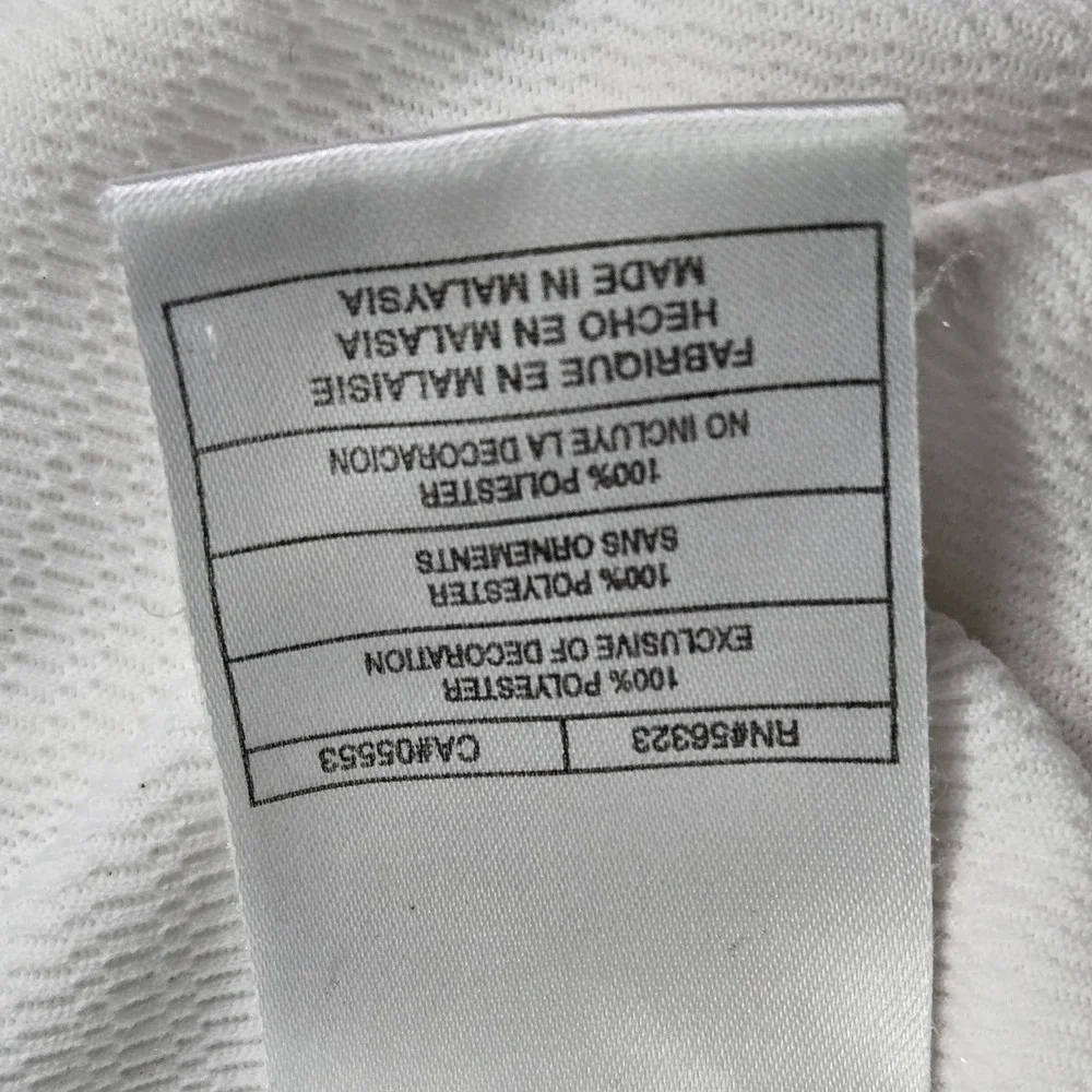 VINTAGE Air Jordan Men Shirt 2XL White Y2K Ringer Short Sleeve Crew Neck READ